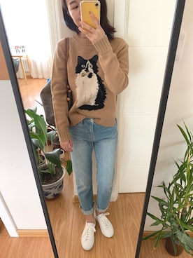 「initial（イニシャル）のアイテム（ニット/セーター）」を使った、Suki_李婷婷さん（レディース・162cm）の春コーディネート