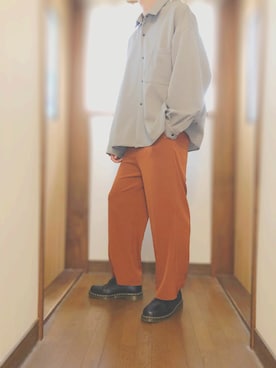 「HARE（ハレ）のチェックスナップシャツ2(HARE)（シャツ/ブラウス、ブラック系）」を使った、かわたくさん（メンズ・172cm）の夏コーディネート
