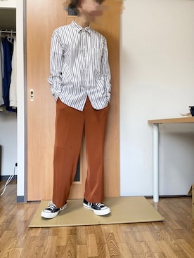 「FORK&SPOON（フォークアンドスプーン）のアイテム（シャツ/ブラウス、ホワイト系）」を使った、かわたくさん（メンズ・172cm）の春コーディネート