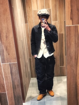「RRL（ダブル アール エル）のアイテム（ブーツ）」を使った、E.Shootaさん（メンズ・173cm）の春コーディネート