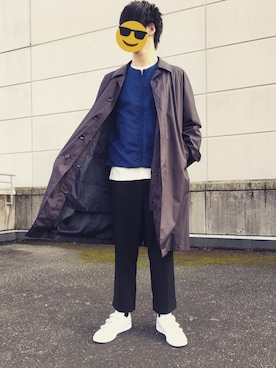 「JUNRED（ジュンレッド）のアイテム（ノーカラージャケット）」を使った、もちさん（メンズ・178cm）の冬コーディネート
