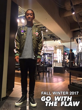 「DIESEL（ディーゼル）のアイテム（ブルゾン）」を使った、yuichi.somatomoさん（メンズ・170cm）の秋コーディネート