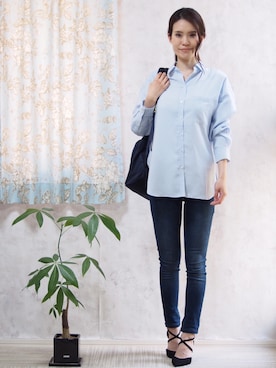 「AZUL ENCANTO（アズールエンカント）のアイテム（シャツ/ブラウス）」を使った、Minaさん（レディース・159cm）の春コーディネート