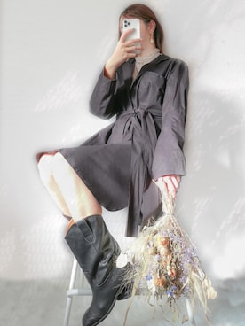 「STYLENANDA（スタイルナンダ）のアイテム（ブーツ）」を使った、MISA |  ママのクローゼットさん（レディース・168cm）の冬コーディネート