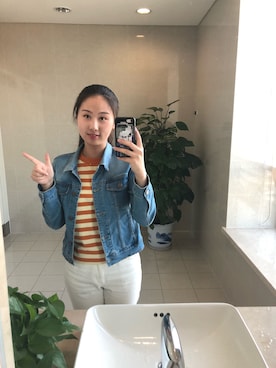 「UNIQUE（ユニーク）のアイテム（ジャケット/アウター）」を使った、Delfinaさん（レディース・168cm）の春コーディネート