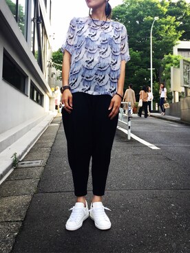 「Rawtus（ロータス）のアイテム（パンツ）」を使った、53himiさん（レディース・161cm）の夏コーディネート