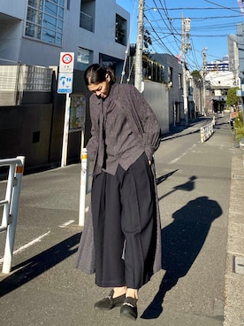 「ROBES&CONFECTIONS（ローブスコンフェクションズ）のアイテム（シャツワンピース）」を使った、53himiさん（レディース・161cm）の冬コーディネート