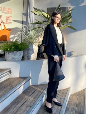 「Magnu（マヌー）のMagnu/マヌー/Tee Pee pouch（ハンドバッグ）」を使った、53himiさん（レディース・161cm）の冬コーディネート