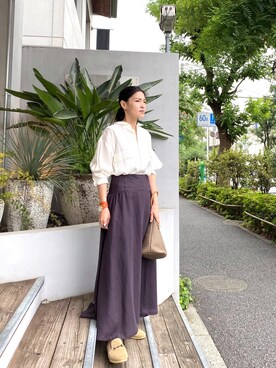 「Magnu（マヌー）のMagnu/マヌー/Tee Pee pouch（ハンドバッグ）」を使った、53himiさん（レディース・161cm）の夏コーディネート