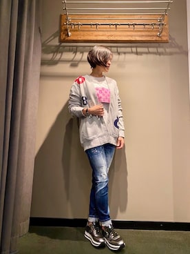 「DSQUARED2（ディースクエアード）のアイテム」を使った、53himiさん（レディース・161cm）の秋コーディネート