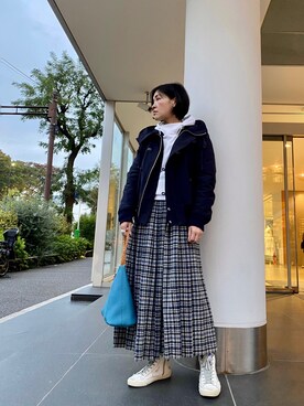 「Magnu（マヌー）のMagnu/マヌー/Tee Pee pouch（ハンドバッグ）」を使った、53himiさん（レディース・161cm）の秋コーディネート