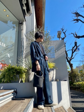 「URU（ウル）のアイテム（テーラードジャケット）」を使った、53himiさん（レディース・161cm）の冬コーディネート