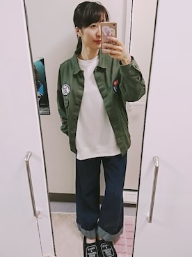 「Right-on（ライトオン）のアイテム（その他アウター）」を使った、いちさん🐻さん（レディース・164cm）の春コーディネート