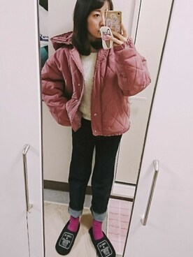 「GUジーンズ」｜いちさん🐻さん（レディース・164cm）の冬コーディネート