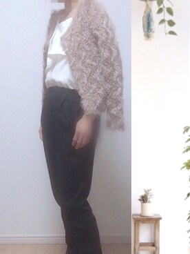 「SPIRALGIRL（スパイラルガール）のアイテム（オールインワン・サロペット）」を使った、yoyoさん（レディース・153cm）の冬コーディネート