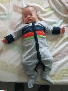 「アイテム（ママ＆ベビー、シルバー系）」を使った、樂心さん（キッズ・60cm）の春コーディネート