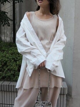「CORNERS（コーナーズ）のヴィンテージサテンリラックスパンツ（その他パンツ）」を使った、あかねさん（レディース・164cm）の冬コーディネート