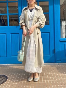 「ピスタチオ」｜「アイテム（トレンチコート）」を使った、あかねさん（レディース・164cm）の春コーディネート