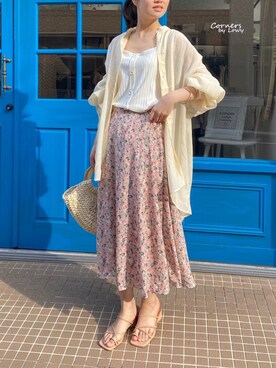 「カコバッグ」｜「アイテム（スカート）」を使った、あかねさん（レディース・164cm）の春コーディネート