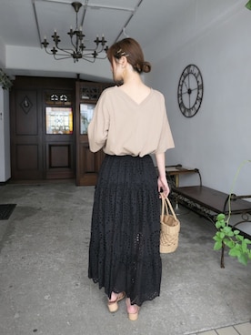 「コットンレース」｜あかねさん（レディース・164cm）の夏コーディネート