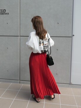 スカート レッド 赤色系 花柄 ボタニカル柄 コーディネート Zozotown