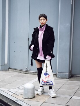 「doublet（ダブレット）のアイテム（バッグ）」を使った、Droptokyoさん（レディース・165cm）の冬コーディネート