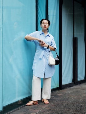 「Acne Studios（アクネストゥディオズ）のアイテム（サンダル）」を使った、Droptokyoさん（レディース・160cm）の夏コーディネート