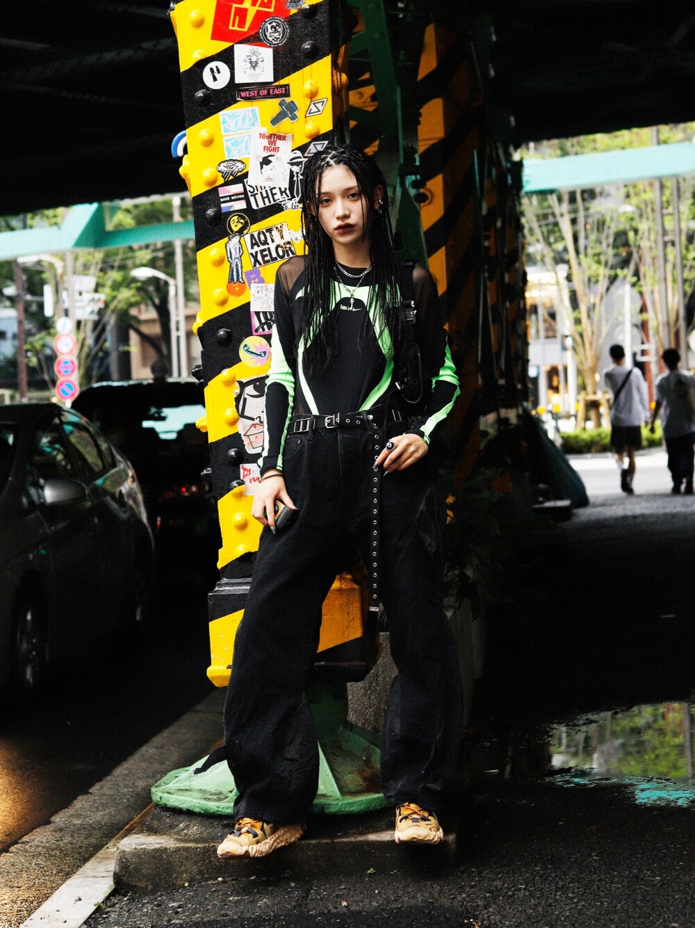 「Nike ISPA、yohjiyamamoto、1017 ALYX 9SM」｜「Nike ISPAのアイテム（Tシャツ/カットソー、ブラック系）」を使った、Droptokyoさん（レディース・170cm）の夏コーディネートの1枚目の写真