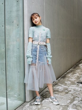 「MSGM（エムエスジーエム）のアイテム（パンツ）」を使った、Droptokyoさん（レディース・170cm）の秋コーディネート