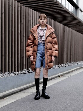 「Acne Studios（アクネストゥディオズ）のアイテム（ダウンジャケット/コート）」を使った、Droptokyoさん（レディース・165cm）の冬コーディネート