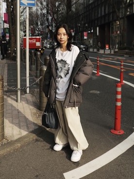 「SHINYA（シンヤ）のアイテム」を使った、Droptokyoさん（レディース・165cm）の冬コーディネート