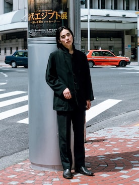 「Yohji Yamamoto（ヨウジヤマモト）のアイテム（テーラードジャケット）」を使った、Droptokyoさん（メンズ・180cm）の春コーディネート