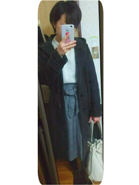 「JEANASIS（ジーナシス）のアイテム（ダッフルコート）」を使った、mayuさん（レディース・160cm）の秋コーディネート