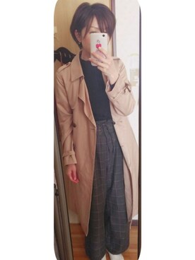 「LEPSIM（レプシィム）のアイテム（トレンチコート）」を使った、mayuさん（レディース・160cm）の春コーディネート