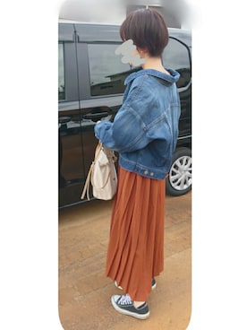 「A part by（アパートバイ）のアイテム（イヤリング）」を使った、mayuさん（レディース・160cm）の秋コーディネート