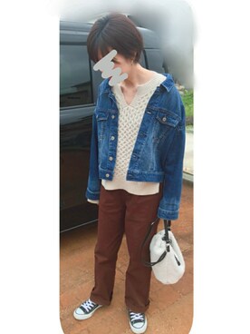 「A part by（アパートバイ）のアイテム（イヤリング）」を使った、mayuさん（レディース・160cm）の秋コーディネート