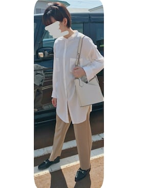 「アイテム（スラックス）」を使った、mayuさん（レディース・160cm・30代）の春コーディネート