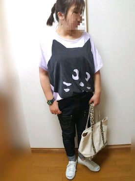 「にゃー」｜「アイテム（アクセサリー）」を使った、ゆんさん（レディース・154cm）の夏コーディネート
