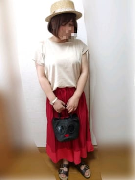 「ぽっちゃり、夏」｜「アイテム（腕時計）」を使った、ゆんさん（レディース・154cm）の夏コーディネート