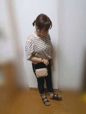 「Crisp（クリスプ）のアイテム（アナログ腕時計）」を使った、ゆんさん（レディース・154cm）の夏コーディネート