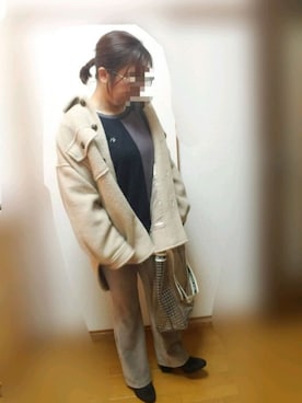 「にゃー」｜「アイテム（その他アウター）」を使った、ゆんさん（レディース・154cm）の秋コーディネート