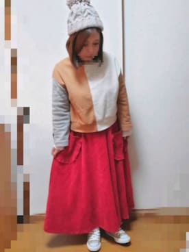 「ehka sopo（エヘカソポ）のアイテム（ニットキャップ/ビーニー）」を使った、ゆんさん（レディース・154cm）の冬コーディネート