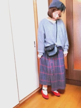 「にゃー」｜「アイテム（ニットキャップ/ビーニー）」を使った、ゆんさん（レディース・154cm）の冬コーディネート