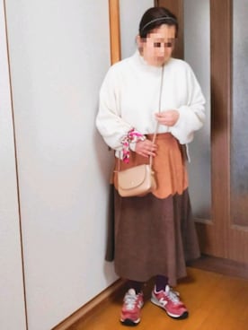 「POU DOU DOU（プードゥドゥ）のアイテム（チェスターコート）」を使った、ゆんさん（レディース・154cm）の冬コーディネート