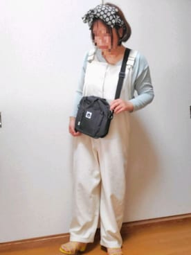 「にゃー」｜「アイテム（オールインワン・サロペット）」を使った、ゆんさん（レディース・154cm）の春コーディネート