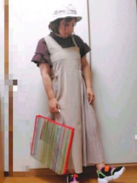 「cepo（セポ）のアイテム（トートバッグ）」を使った、ゆんさん（レディース・154cm）の夏コーディネート