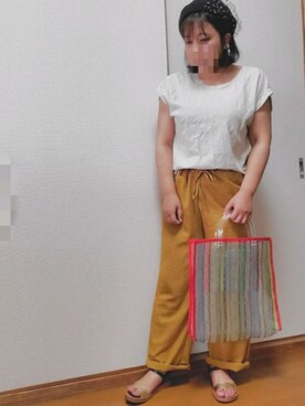 「cepo（セポ）のアイテム（トートバッグ）」を使った、ゆんさん（レディース・154cm）の夏コーディネート