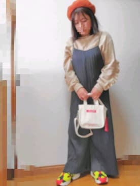「POU DOU DOU（プードゥドゥ）のアイテム（帽子）」を使った、ゆんさん（レディース・154cm）の秋コーディネート
