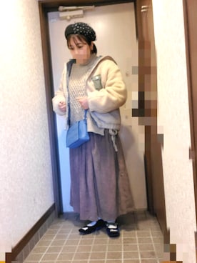 「POU DOU DOU（プードゥドゥ）のアイテム（ブルゾン）」を使った、ゆんさん（レディース・154cm）の冬コーディネート