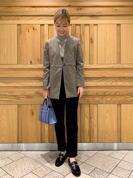 「SENSE OF PLACE by URBAN RESEARCH（センスオブプレイスバイアーバンリサーチ）のアイテム（ノーカラージャケット）」を使った、kotoさん（レディース・165cm）の秋コーディネート